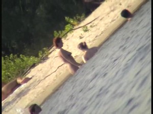 Strand, Nudistin, Spion