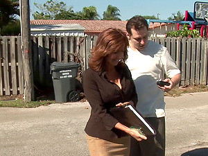 Hot MILF Boss Needs Her Male Employees To Do As Told