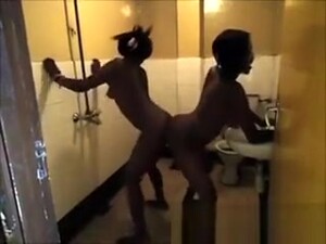 Horny Lesbians Having Fun In The Public Toilete
