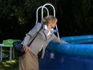 Business Suit In The Pool
