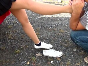 Girl Pantyhose And Black Socks White Shoes Foot Fetish