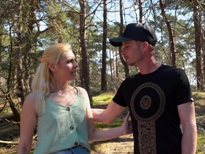 Blonde Girlfriend Chayenne Sucks His Dick And Gets Fucked In The Woods