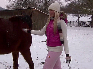A Naughty Farm Girl Does Her Chores Then Works Her Pussy