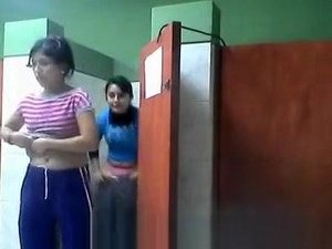 Two Girls Spied Going Toilet