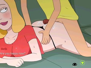 Morty Gets An Assjob From Beth On The Sofa - Rick & Morty Cartoon