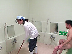 Japanese Cleaning Lady Receives A Pretty Good Doggy Style Pounding