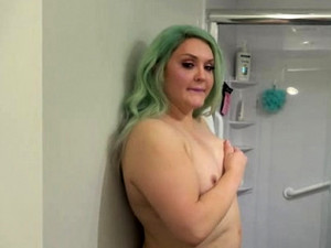 Emo BBW Tgirl In The Shower!