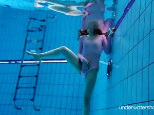 Czech, Pool, Public, Small Tits, Solo, Underwater